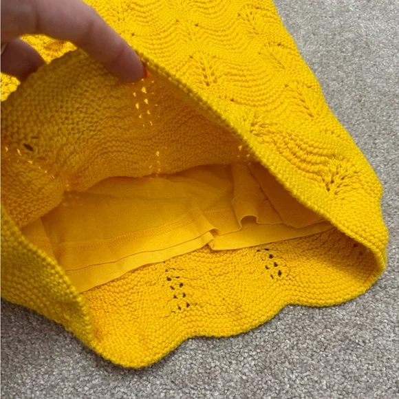 Casablanca Men’s Crochet Shorts in Sunny Yellow size Medium 100% Cotton NWOT